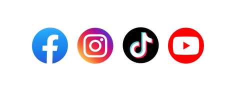 Facebook, Instagram, TikTok and YouTube